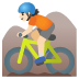 🚵🏻 person mountain biking: light skin tone display on Google